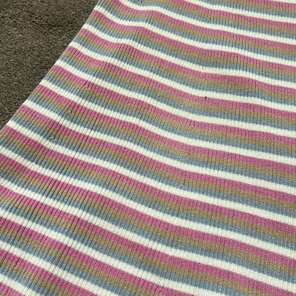 NWT Lulu's Supremely Sara Taupe Multi Striped Sweater Wrap Dress Medium - Picture 6 of 8